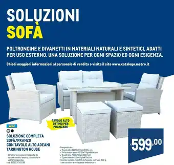 Metro Tarrington house soluzione completa sofà/pranzo con tavolo alto adeani offerta