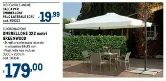 Metro Greenwood ombrellone 3x2 metri offerta