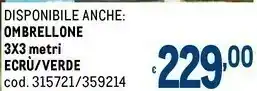 Metro Ombrellone 3x3 metri offerta