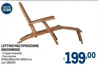 Metro Greenwood lettino multiposizione offerta
