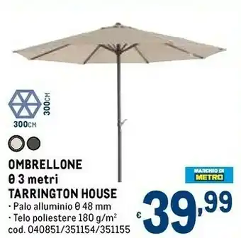 Metro Ombrellone 3 metri tarrington house offerta