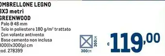 Metro Ombrellone legno offerta