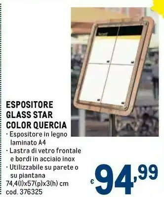 Espositore glass star color quercia