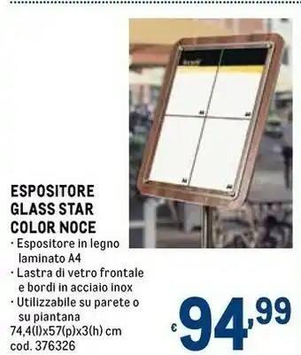 Espositore glass star color noce
