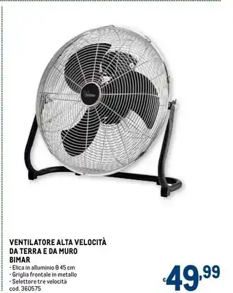 Metro Ventilatore alta velocità da terra e da muro offerta
