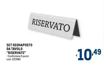 Metro Set segnaposto da tavolo offerta