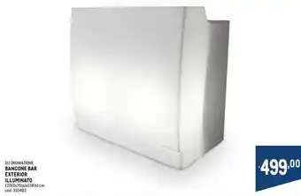 Bancone bar exterior illuminato