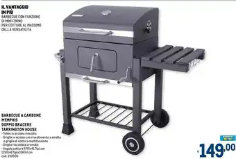 Metro Barbecue a carbone memphis doppio bracere tarrington house offerta