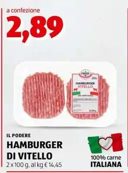 ALDI IL PODERE HAMBURGER DI VITELLO offerta