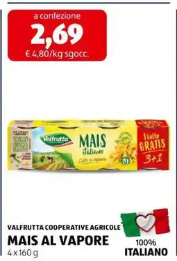 ALDI VALFRUTTA COOPERATIVE AGRICOLE MAIS AL VAPORE offerta
