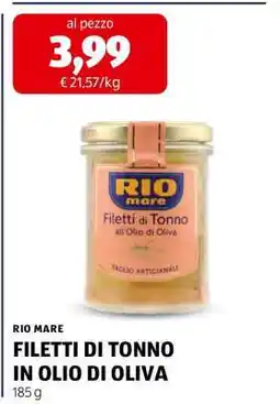 ALDI RIO MARE FILETTI DI TONNO IN OLIO DI OLIVA offerta