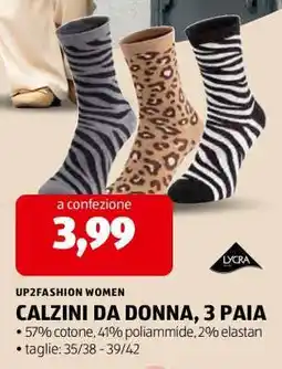 ALDI CALZINI DA DONNA, 3 PAIA offerta