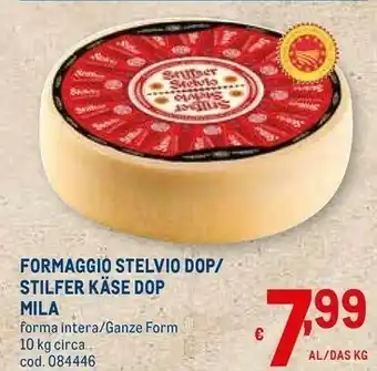 Metro Formaggio stelvio dop offerta