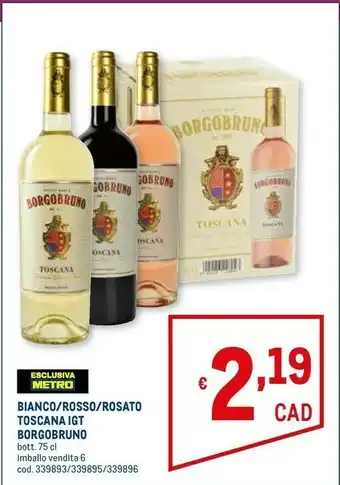Metro Borgobruno bianco toscana igt offerta
