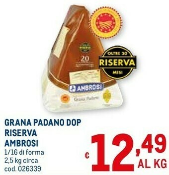 Metro Grana padano dop offerta