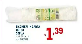 Metro Bicchieri in carta 160 ml offerta