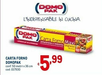 Metro Domopak carta forno offerta