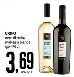 PRO7 Supermercati Crifo nero di troia/malvasia bianca igp offerta