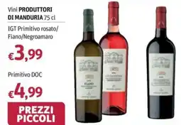 Futura Supermercati Vini Produttori di Manduria IGT Primitivo rosato/ Fiano/Negroamaro offerta