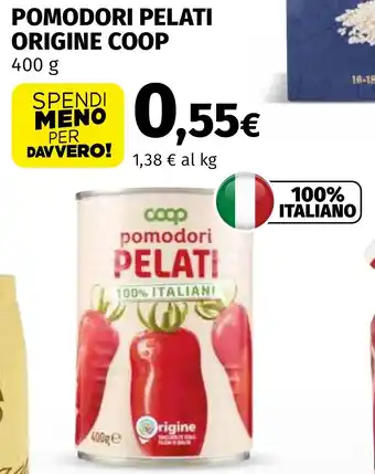 Pomodori pelati origine Coop