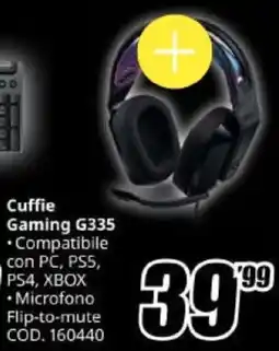 MediaWorld Logitech Cuffie Gaming G335 offerta