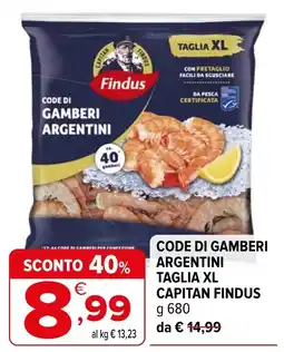 Iperal Code di gamberi argentini taglia xl capitan findus offerta