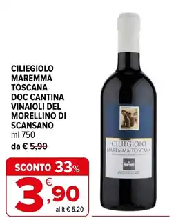 Iperal Ciliegiolo Maremma Toscana offerta