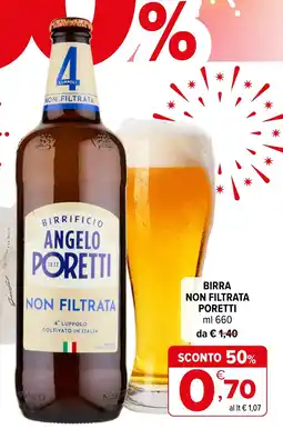 Iperal Birra non filtrata Poretti offerta