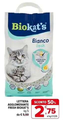 Iperal Lettiera aggglomerante fresh biokat's offerta