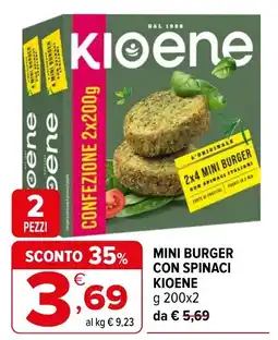 Iperal Mini burger con spinaci Kioene offerta