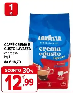 Iperal Caffè Crema e Gusto Lavazza offerta
