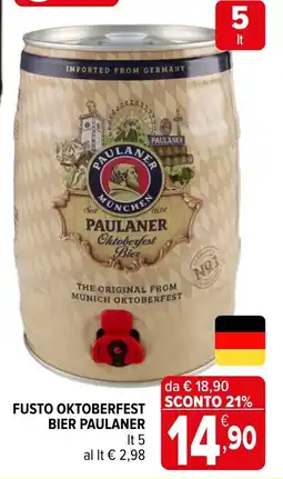 Iperal Fusto Oktoberfest Bier Paulaner offerta