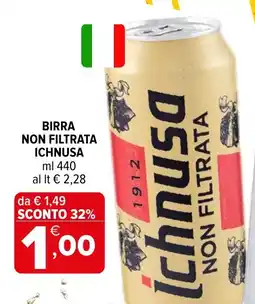 Iperal Birra non filtrata Ichnusa offerta