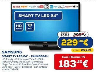 Euronics Samsung smart tv led 24 24n4300au offerta