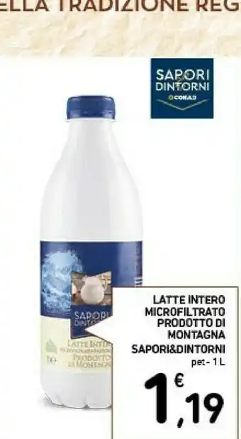 Conad City Latte intero microfiltrato prodotto di montagna offerta