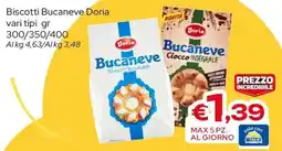 MAX Supermercati Biscotti Bucaneve Doria offerta
