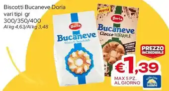 MAX Supermercati Biscotti Bucaneve Doria offerta