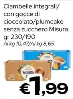 MAX Supermercati Ciambelle integrali con gocce di cioccolato/plumcake senza zucchero Misura offerta