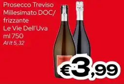 MAX Supermercati Prosecco Treviso Millesimato DOC frizzante Le Vie Dell'Uva offerta