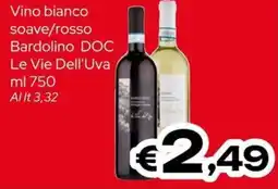 MAX Supermercati Vino bianco soave/rosso Bardolino DOC Le Vie Dell'Uva offerta