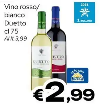 Vino rosso/bianco Duetto