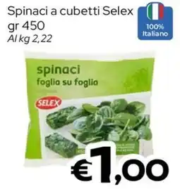 MAX Supermercati Spinaci a cubetti Selex offerta