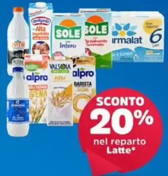 Sconto 20% nel reparto Latte*