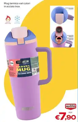 MAX Supermercati Mug termica vari colori in acciaio inox offerta