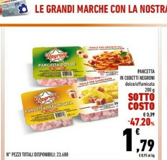 Conad Negroni pancetta in cubetti offerta