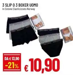 Famila 3 slip o 3 boxer uomo offerta