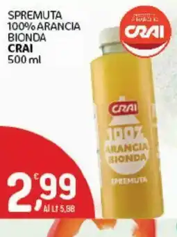 Crai Spremuta 100% arancia bionda Crai offerta