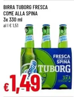Famila Birra Tuborg fresca come alla spina offerta
