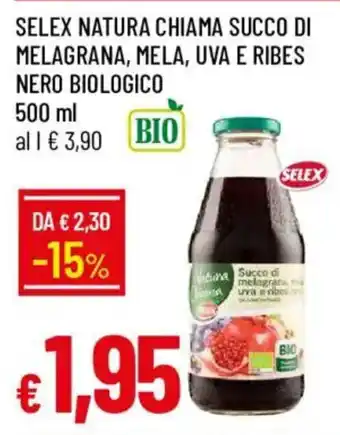 Selex Natura Chiamà succo di melagrana, mela, uva e ribes nero biologico