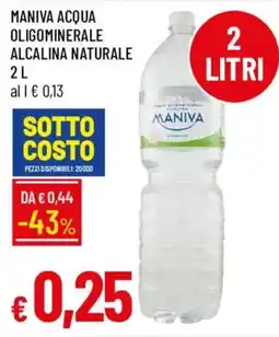 Galassia Maniva acqua oligominerale alcalina naturale offerta